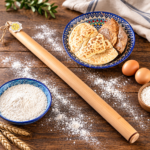 Рустикальная выпечка с деревянной скалкой